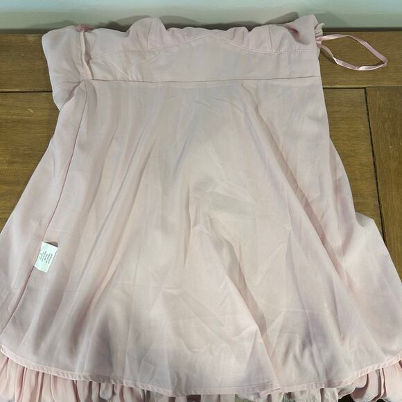 SAINTS + SECRETS Sz M Chiffon Pink Babydoll Dress Lined Tie Waist Zipper Y2K - Picture 8 of 10